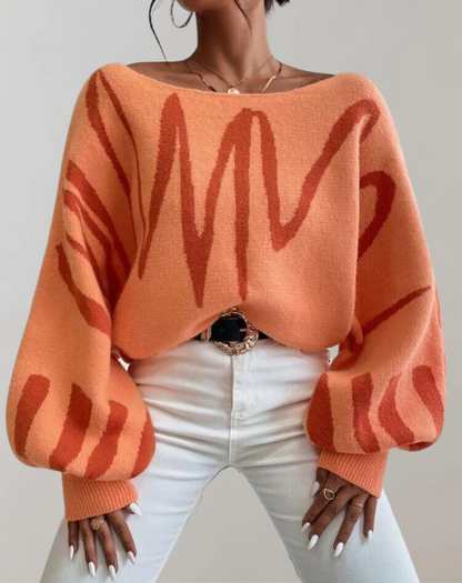 Top femme épaules dénudées – Maille douce – Coupe décontractée – Manches bouffantes – Court