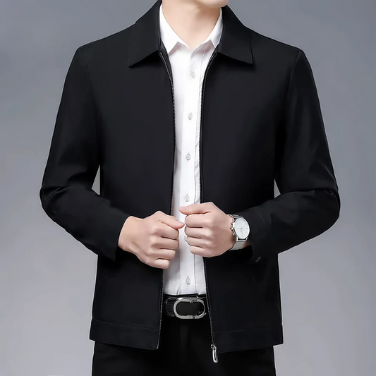 Veste homme – Coupe ajustée – Laine mélangée – Fermeture zippée – Col classique