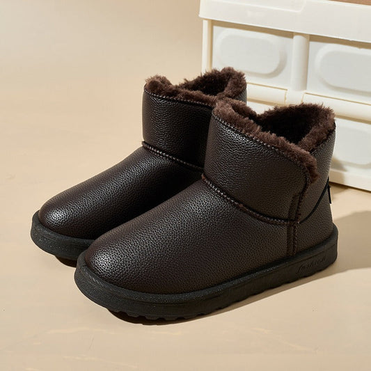 Bottes homme – Cuir grainé – Doublure fourrure – Semelle crantée antidérapante