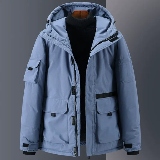 Veste duvet homme – Capuche – Déperlante – Coupe décontractée – Poches utilitaires