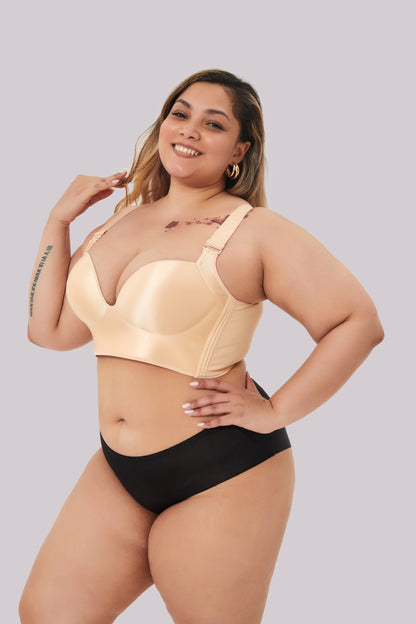 Soutien-gorge gainant femme – Bonnets moulés – Sans coutures – Bretelles réglables