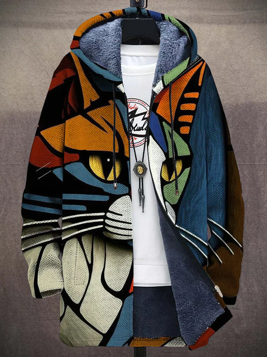 Veste à capuche femme – Coupe décontractée – Maille douce – Fermeture zippée – Imprimé graphique