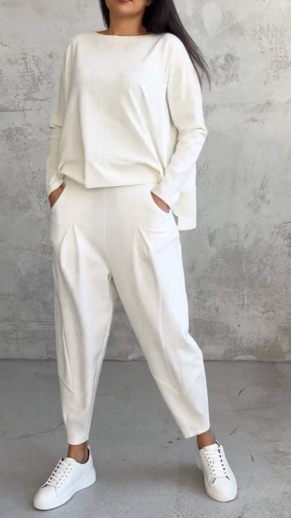 Ensemble Lounge Femme – Coupe Ample – Maille Douce – Pantalon Jambe Droite