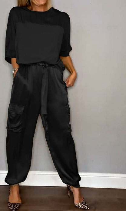 Ensemble Lounge Femme - Satin Doux - Confort Élégant - Tenue Décontractée Chic