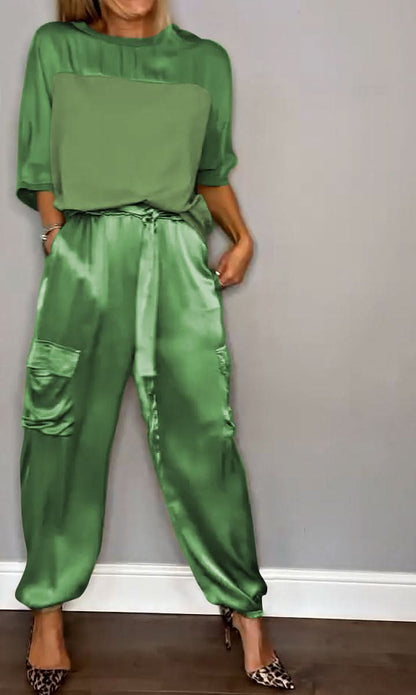 Ensemble Lounge Femme - Satin Doux - Confort Élégant - Tenue Décontractée Chic
