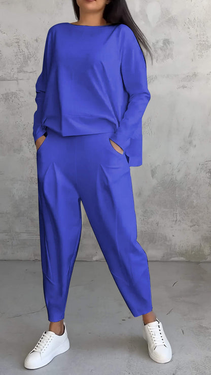 Ensemble Lounge Femme – Coupe Ample – Maille Douce – Pantalon Jambe Droite