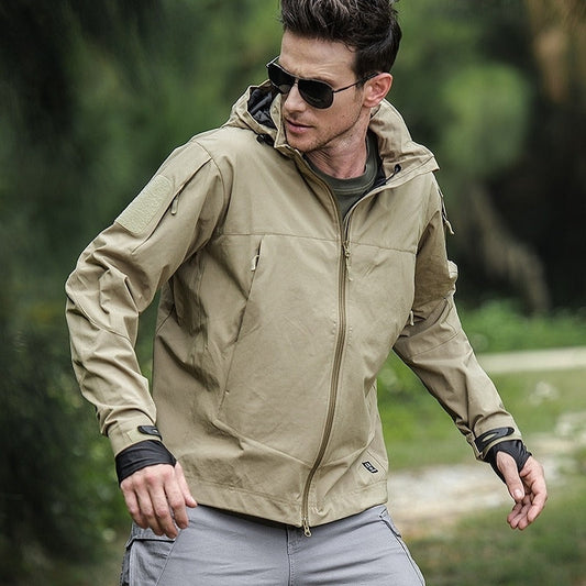 Veste softshell homme – Coupe ajustée – Imperméable – Capuche – Multipoche – Zippée
