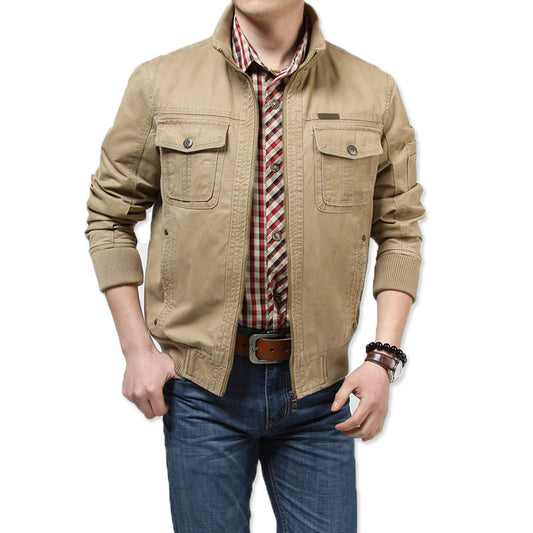 Veste zippée décontractée pour homme - Poches poitrine - Poignets côtelés