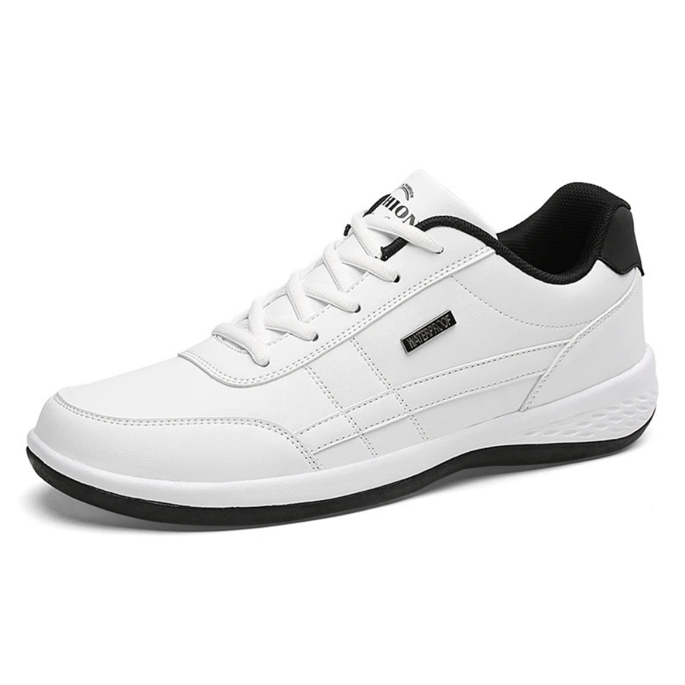Baskets homme – Semelle orthopédique – Cuir lisse – Fermeture à lacets – Style casual