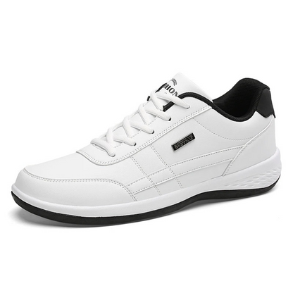 Baskets homme – Semelle orthopédique – Cuir lisse – Fermeture à lacets – Style casual