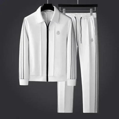 Survêtement homme – Coupe régulière – Veste zippée et pantalon fuselé – Détail rayé