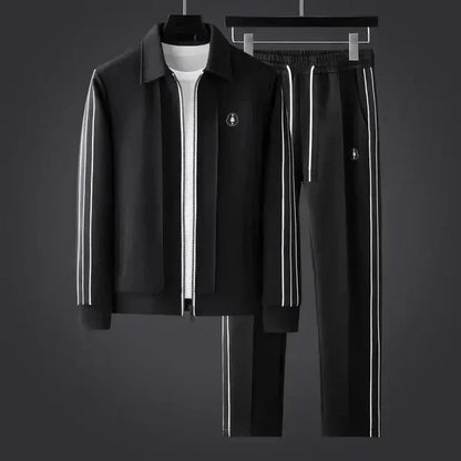 Survêtement homme – Coupe régulière – Veste zippée et pantalon fuselé – Détail rayé