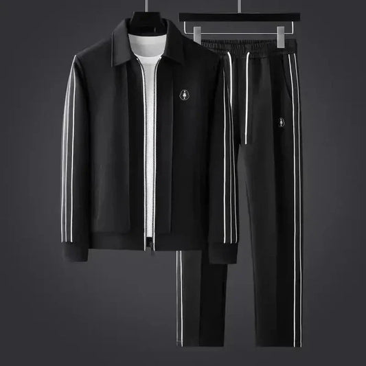 Survêtement homme – Coupe régulière – Veste zippée et pantalon fuselé – Détail rayé