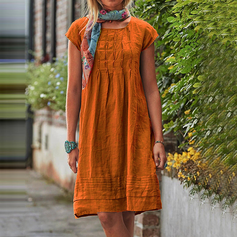 Robe d'été pour femme - Manches courtes - Confort décontracté