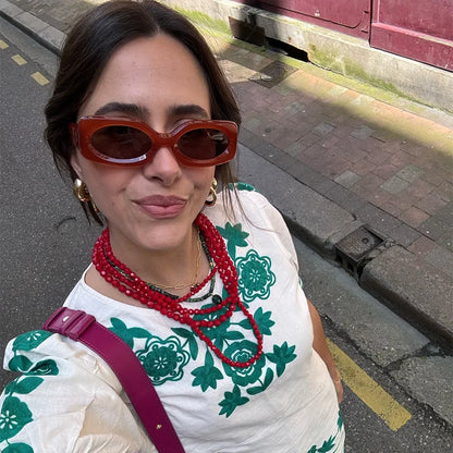 Robe Femme Courte - Broderie Fleurie - Manches Bouffantes - Coupe Cintrée Casual