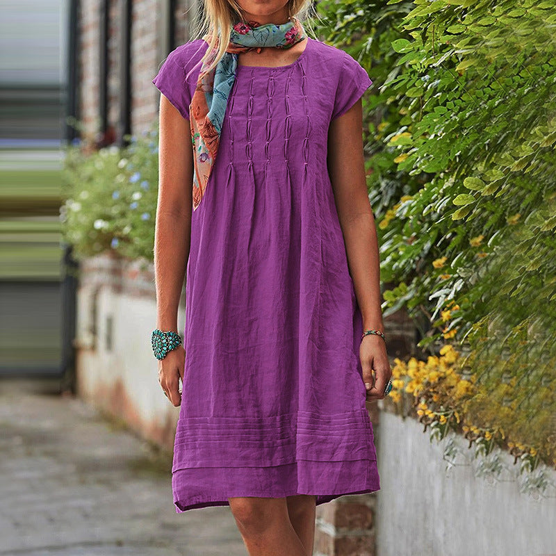 Robe d'été pour femme - Manches courtes - Confort décontracté