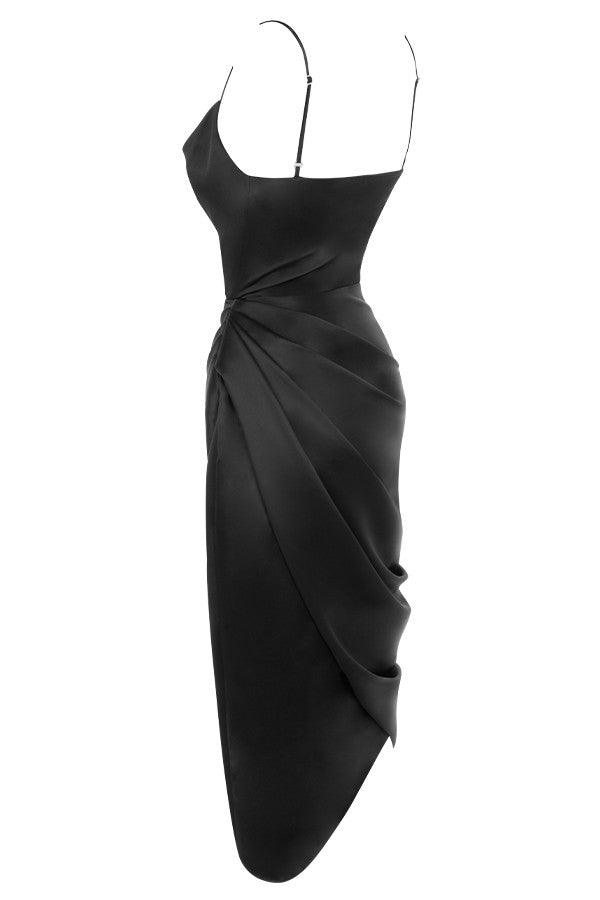 VERENA - Robe longue corset balconnet en satin pour femmes