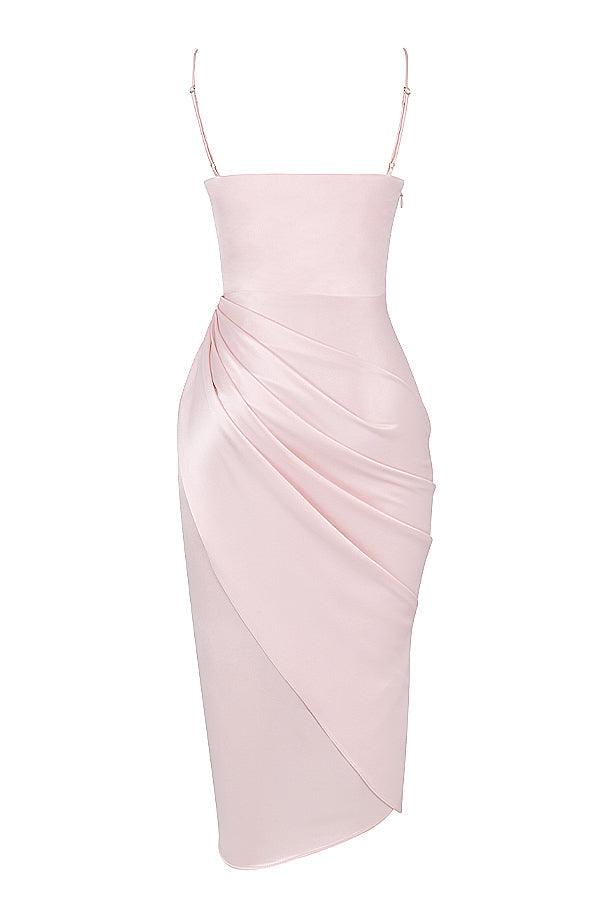 VERENA - Robe longue corset balconnet en satin pour femmes