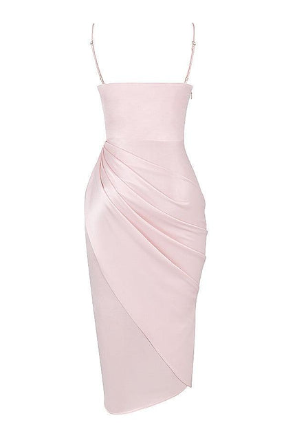 VERENA - Robe longue corset balconnet en satin pour femmes