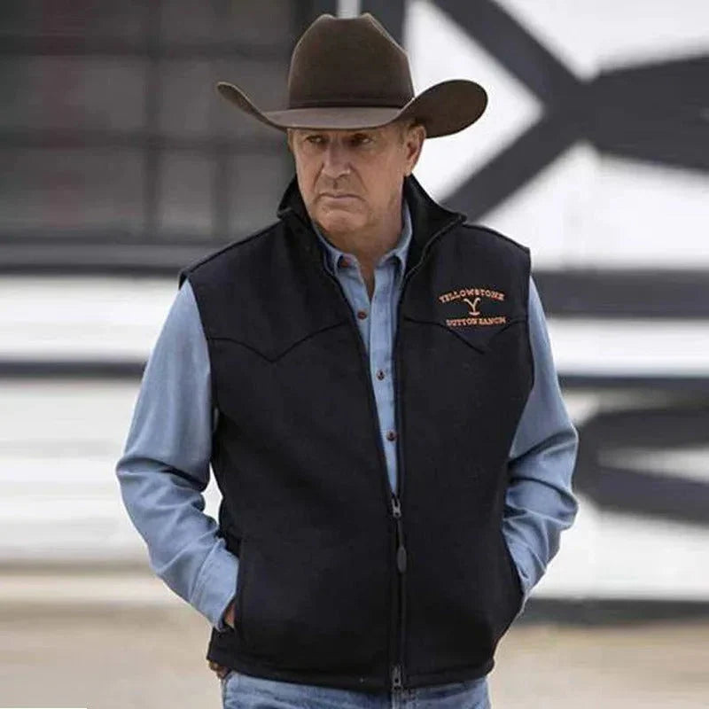 Gilet zippé homme – Coupe régulière – Détails brodés – Longueur hanches – Style casual