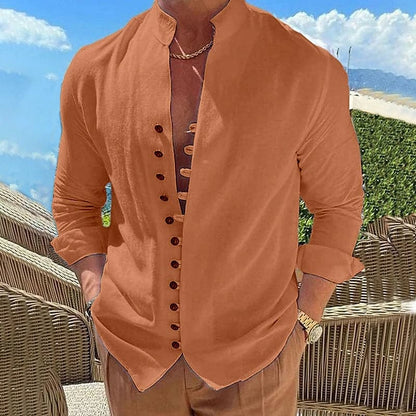 Roger - Chemise élégante en coton avec une élégante patte de boutonnage