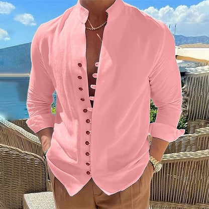 Roger - Chemise élégante en coton avec une élégante patte de boutonnage