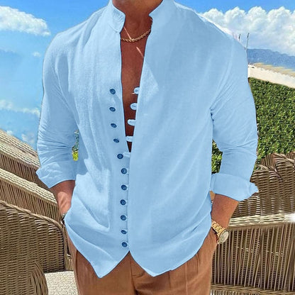 Roger - Chemise élégante en coton avec une élégante patte de boutonnage