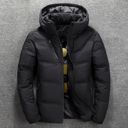 Veste matelassée homme – Duvet chaud – Capuche – Fermeture zippée – Poches pratiques