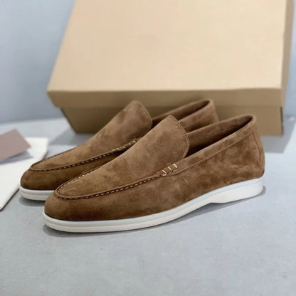 Mocassins homme – Linéa épurée – Style moc toe – Effet suédé – Talon bas – Enfilage facile