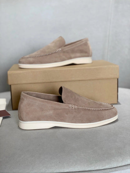 Mocassins homme – Linéa épurée – Style moc toe – Effet suédé – Talon bas – Enfilage facile