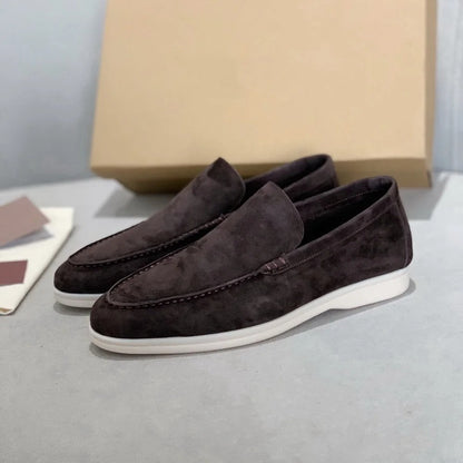 Mocassins homme – Linéa épurée – Style moc toe – Effet suédé – Talon bas – Enfilage facile