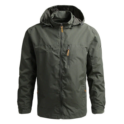 Veste softshell homme – Coupe régulière – Imperméable coupe-vent – Capuche – Poches zippées