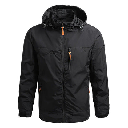 Veste softshell homme – Coupe régulière – Imperméable coupe-vent – Capuche – Poches zippées