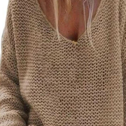 Pull col V décontracté, confortable et féminin pour femme