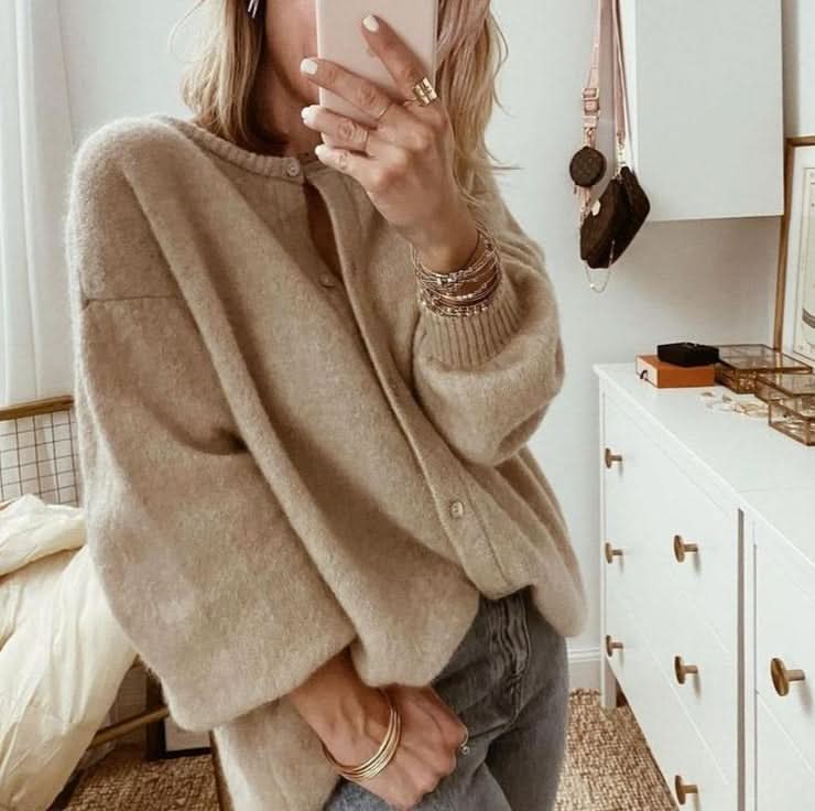 Cardigan en tricot confortable, léger et décontracté pour femme