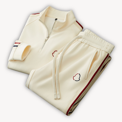 Survêtement homme – Coupe standard – Tissu respirant – Zip intégral – Détail rayé