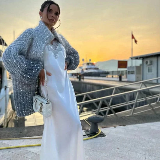 Robe Satinée Élégante, Sophistiquée, Drappée pour Femme