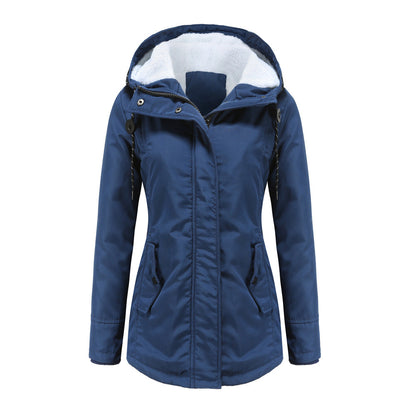 Veste imperméable femme – Coupe cintrée – Doublure polaire – Capuche ajustable