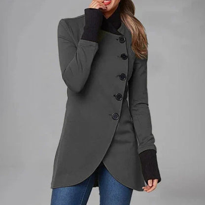 Olivia - Cardigan femme avec patte de boutonnage en diagonale