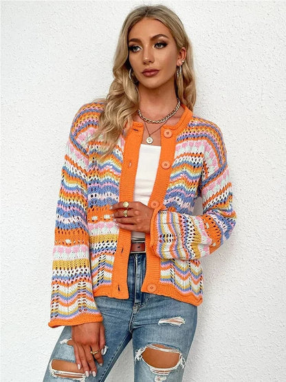Jenny - Cardigan de printemps multicolore et confortable