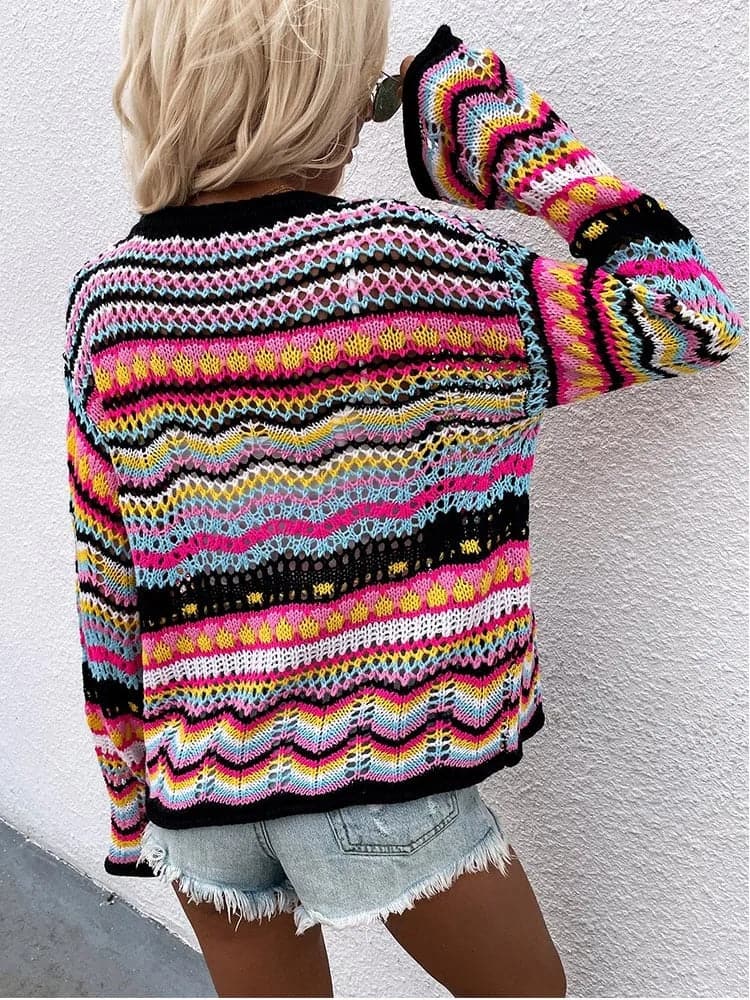 Jenny - Cardigan de printemps multicolore et confortable