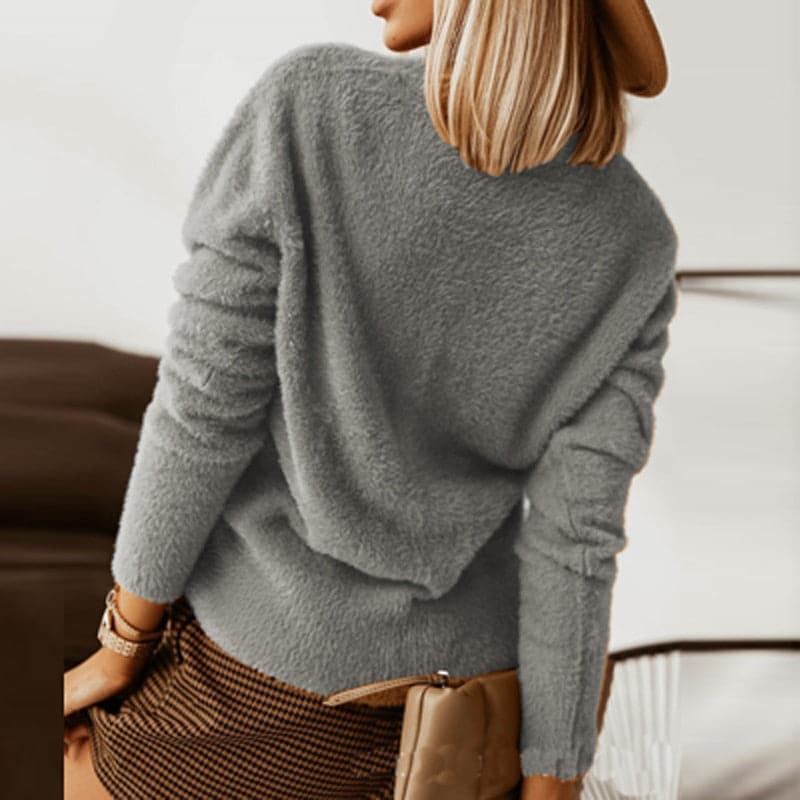 Corinne - Pull en tricot à gros boutons