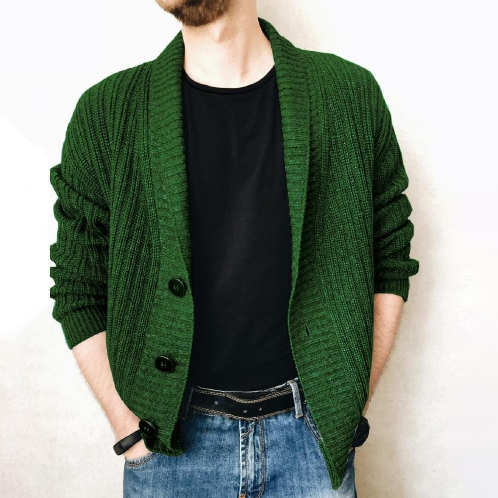 Gustave - Cardigan finement tricoté en coton chaud